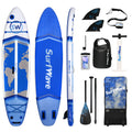 Pro Inflatable SUP Board,blue stand up paddle board 11ft All-Around inflatable stand up Paddle Board - Military-Grade for Surfing & Expedition, Includes Carbon Paddle & Pro Pump
