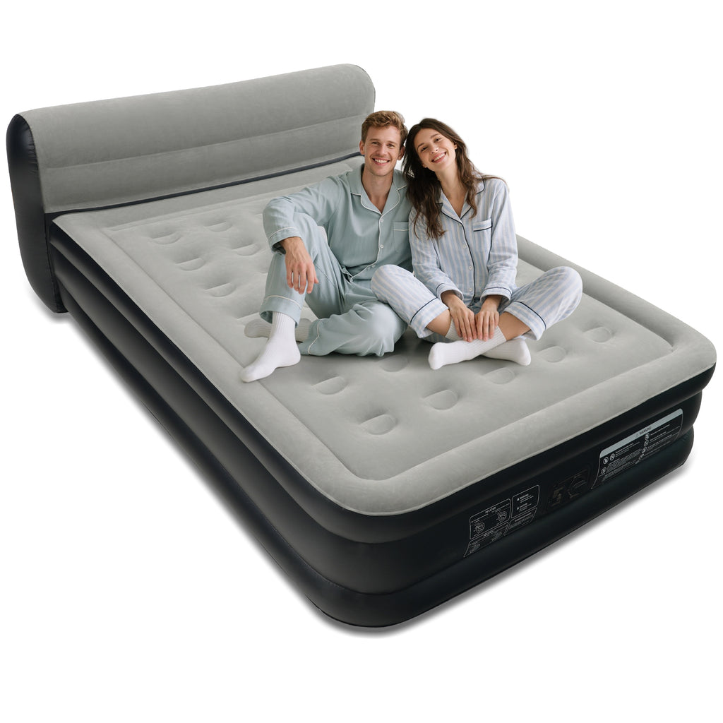 EGGORY King Size Air Mattress with Built-in Pump Inflatable Air Beds, Puncture-Resistant for Camping &amp; Trip &amp; Home