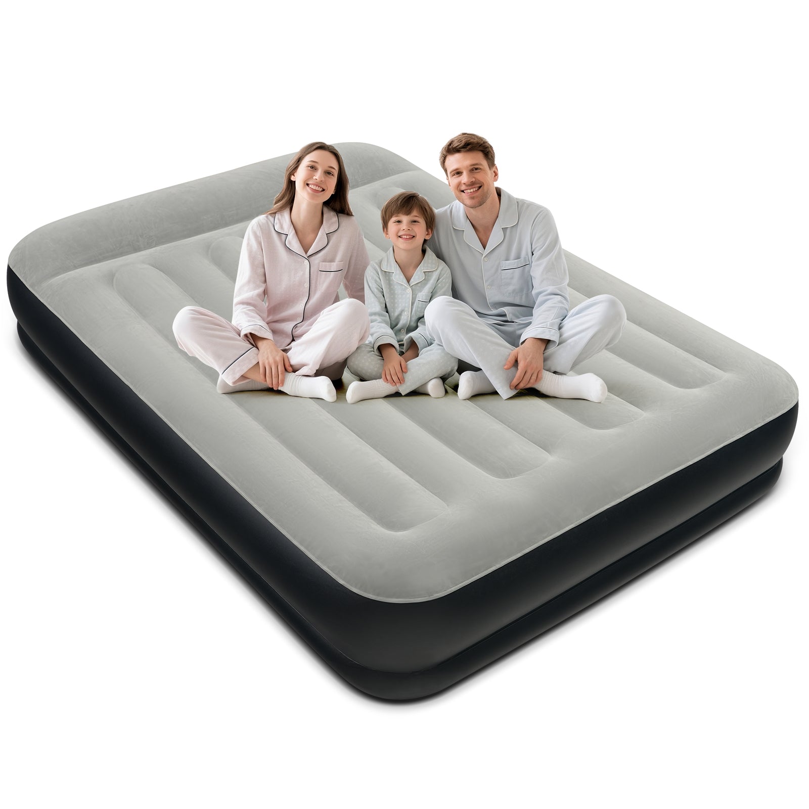 EGGORY Queen Size Air Mattress with Built-in Pump Inflatable Air Beds, Puncture-Resistant for Camping & Trip & Home
