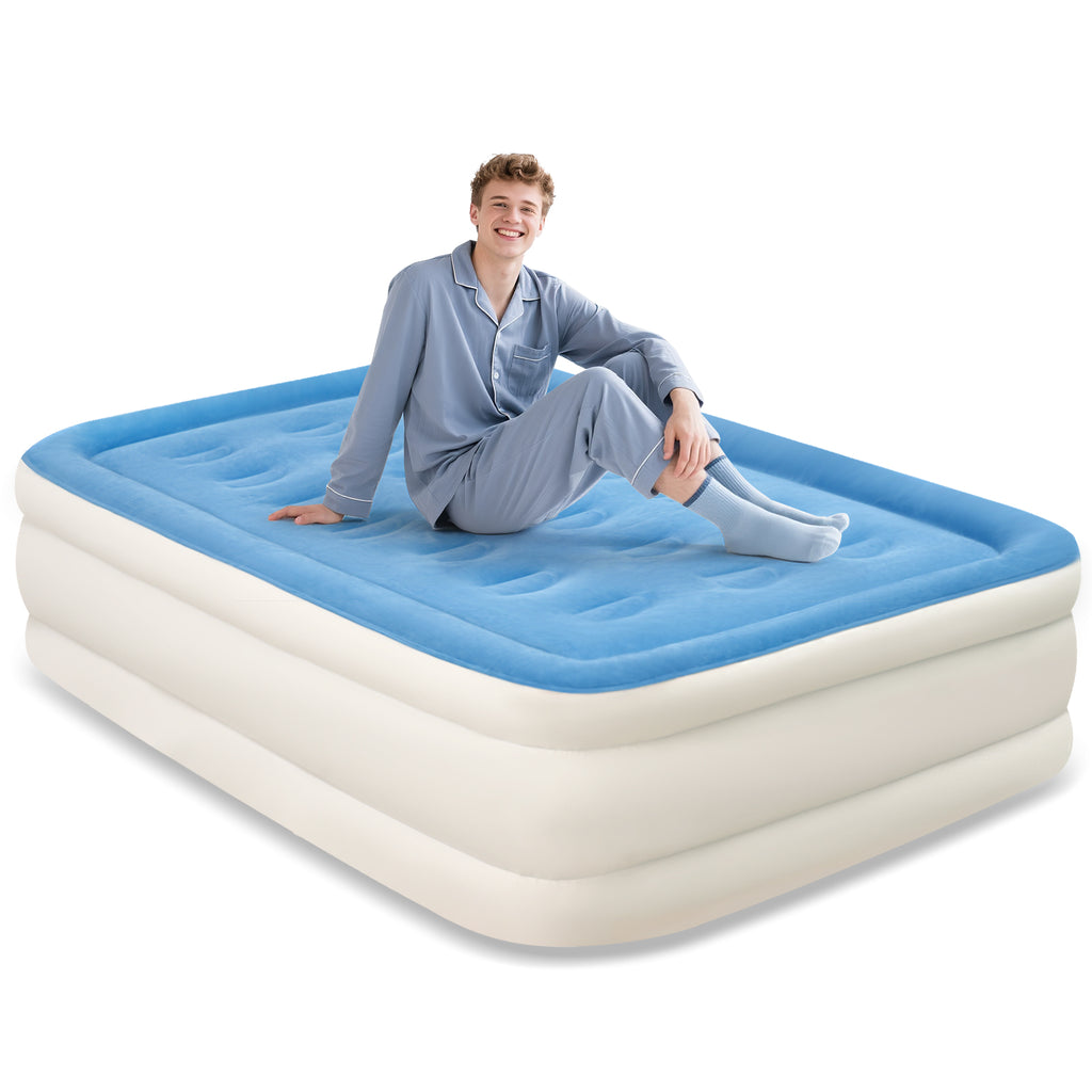 EGGORY Air Mattress, Twin Size Inflatable Air Bed with Built-in Pump,Puncture-Resistant,Portable,for Camping & Trip & Home