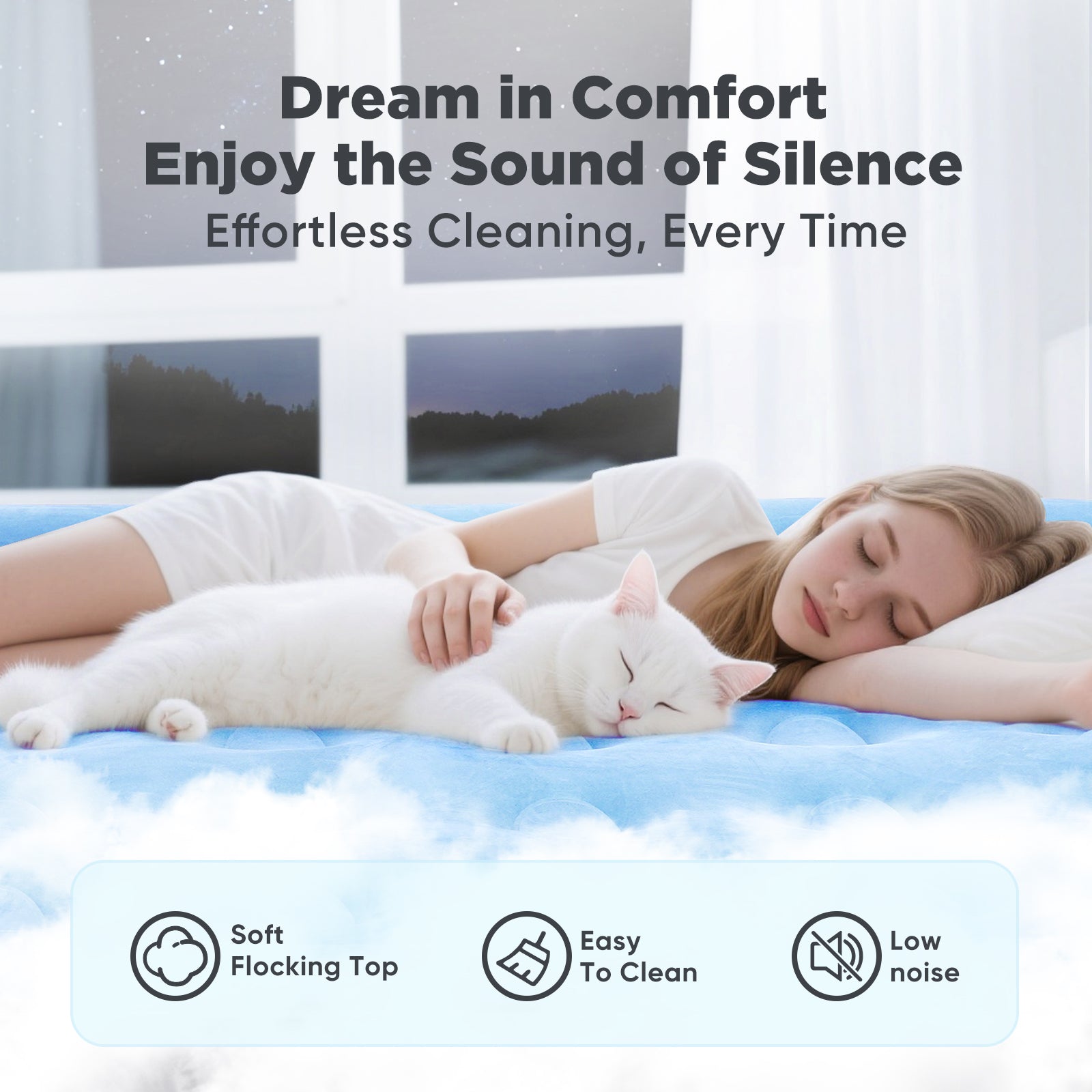 EGGORY Air Mattress, Twin Size Inflatable Air Bed with Built-in Pump,Puncture-Resistant,Portable,for Camping & Trip & Home