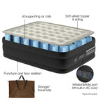 EGGORY Air Mattress,Queen Size Inflatable Air Bed with Built-in Pump,Puncture-Resistant,Portable,for Camping & Trip & Home