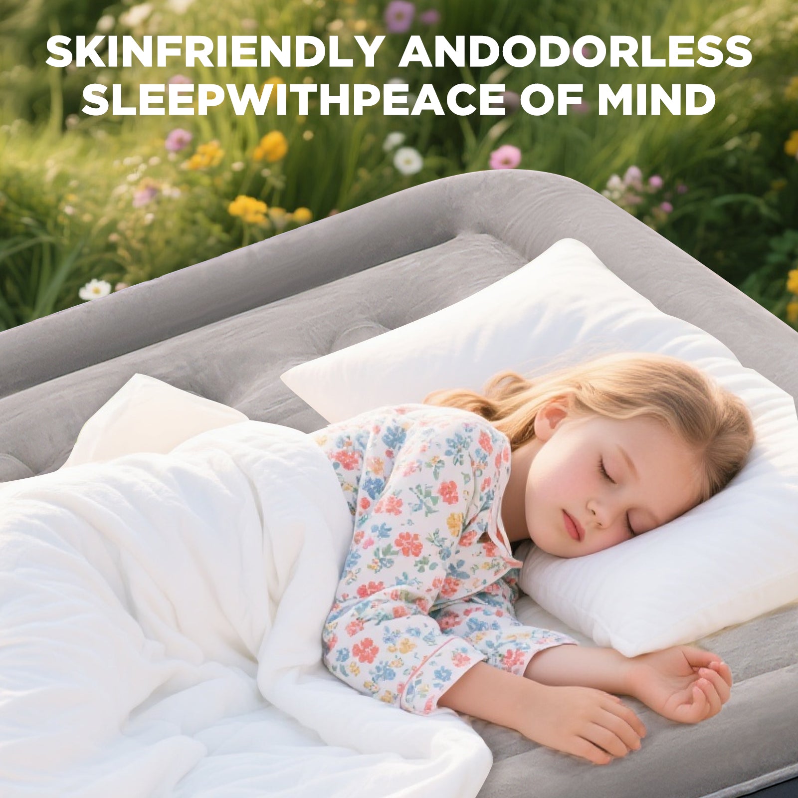 EGGORY Air Mattress,Queen Size Inflatable Air Bed with Built-in Pump,Puncture-Resistant,Portable,for Camping & Trip & Home