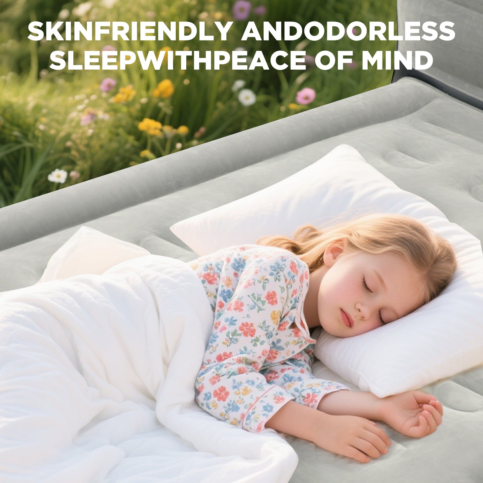 EGGORY King Size Air Mattress with Built-in Pump Inflatable Air Beds, Puncture-Resistant for Camping &amp; Trip &amp; Home