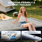 EGGORY King Size Air Mattress with Built-in Pump Inflatable Air Beds, Puncture-Resistant for Camping &amp; Trip &amp; Home