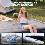 EGGORY Air Mattress,Queen Size Inflatable Air Bed with Built-in Pump,Puncture-Resistant,Portable,for Camping & Trip & Home