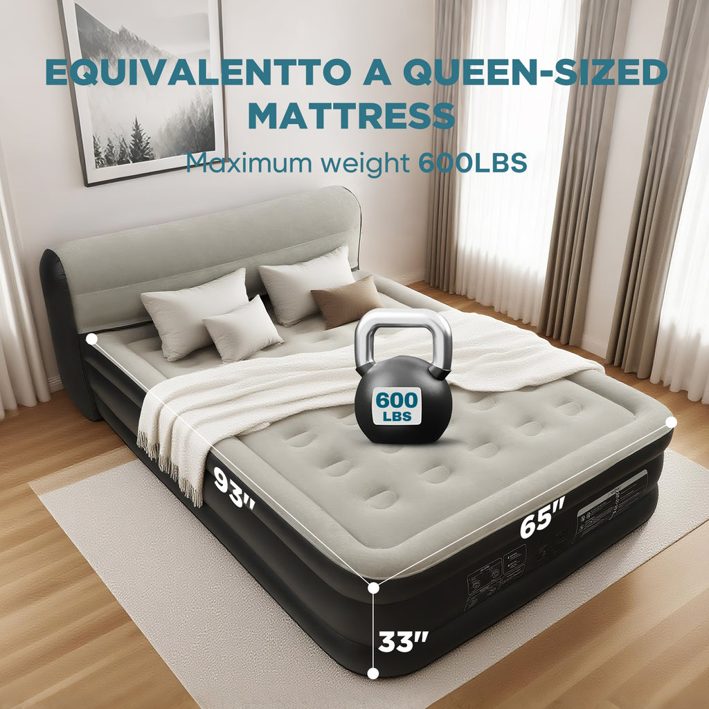 EGGORY King Size Air Mattress with Built-in Pump Inflatable Air Beds, Puncture-Resistant for Camping &amp; Trip &amp; Home
