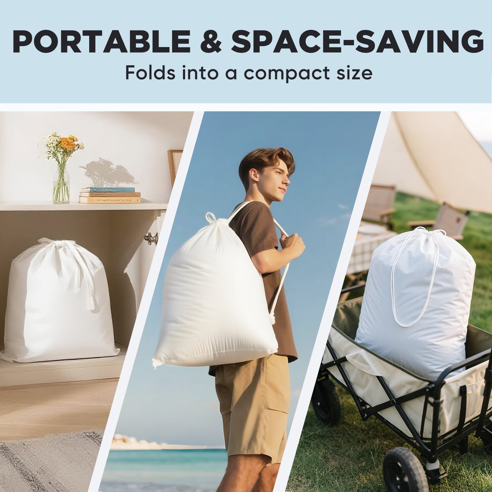 EGGORY Queen Size Air Mattress with Built-in Pump Inflatable Air Beds, Puncture-Resistant for Camping & Trip & Home